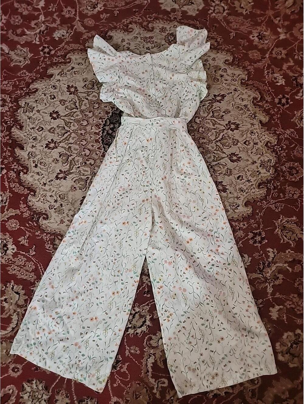 GB Girls Jumpsuit Romper Size 12 Floral Flutter Sleeve Pockets Zipper #CB3 - Picture 6 of 10